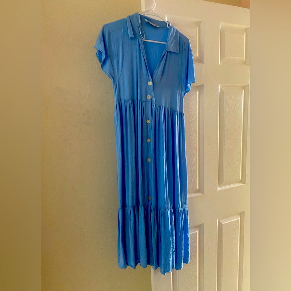 Zara button down beach summer dress